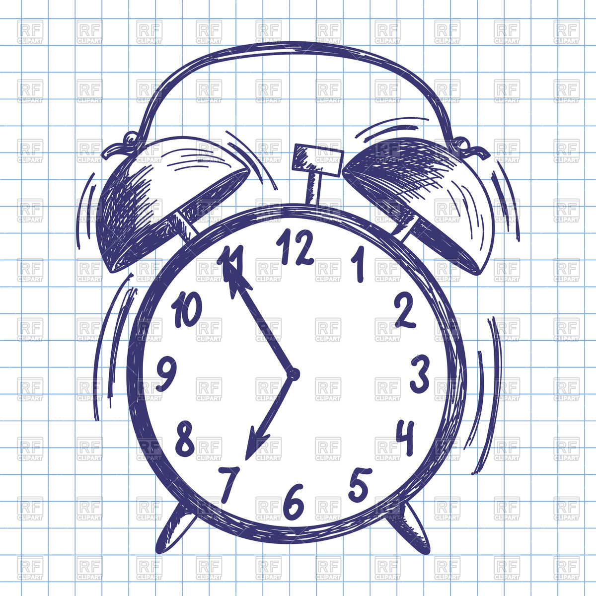 1200x1200 Doodle Drawing Alarm Clock Vector Image Of Objects Angelp