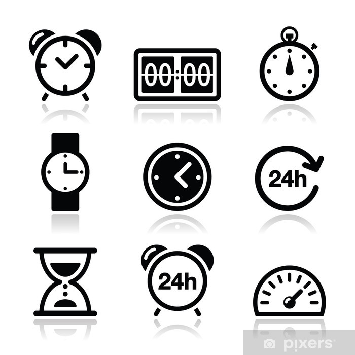 700x700 Time, Clock Vector Icons Set Poster