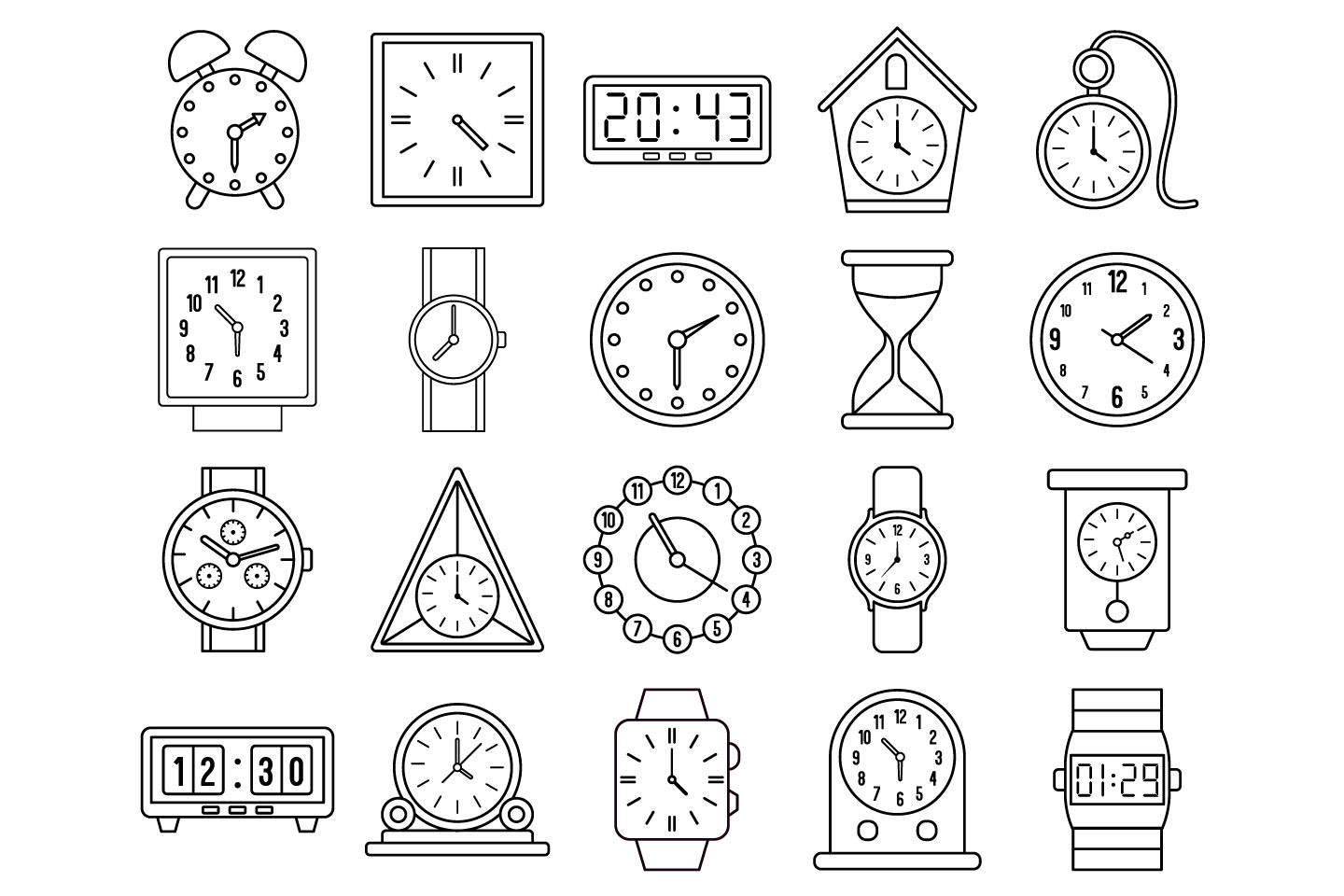 Clock Vector Free Icon Set 1440x960 Clock Vector Free Icon Set
