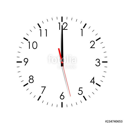 500x500 Clock Face Isolated On White Background O'clock Vector