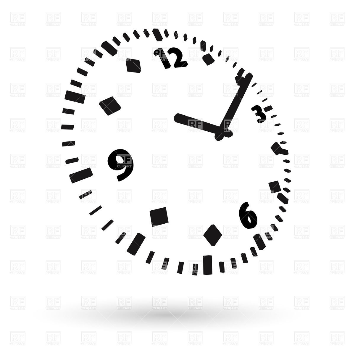 1200x1200 Simple Dial Plate Of A Clock Vector Image Of Objects