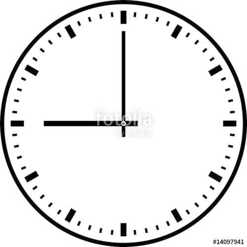 500x500 Wall Clock Vector Illustration Stock Image And Royalty Free