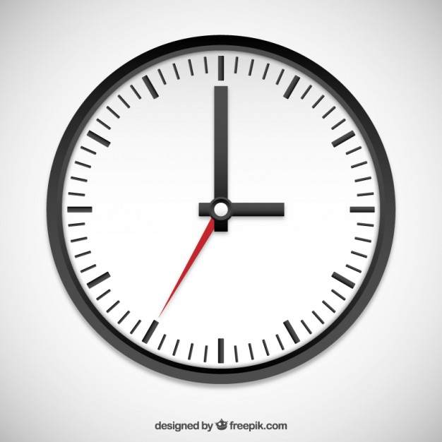626x626 Black And White Clock Vector Premium Download