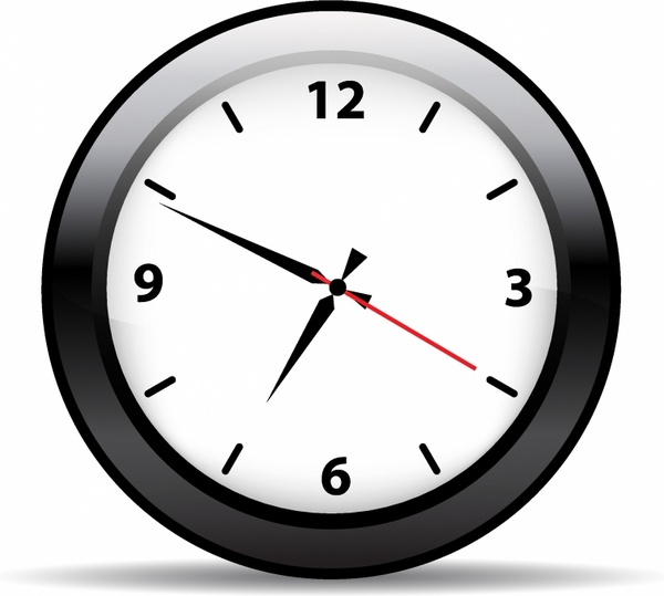Analog Wall Clock Free Vector In Adobe Illustrator 600x539 Analog Wall Clock Free Vector In Adobe Illustrator