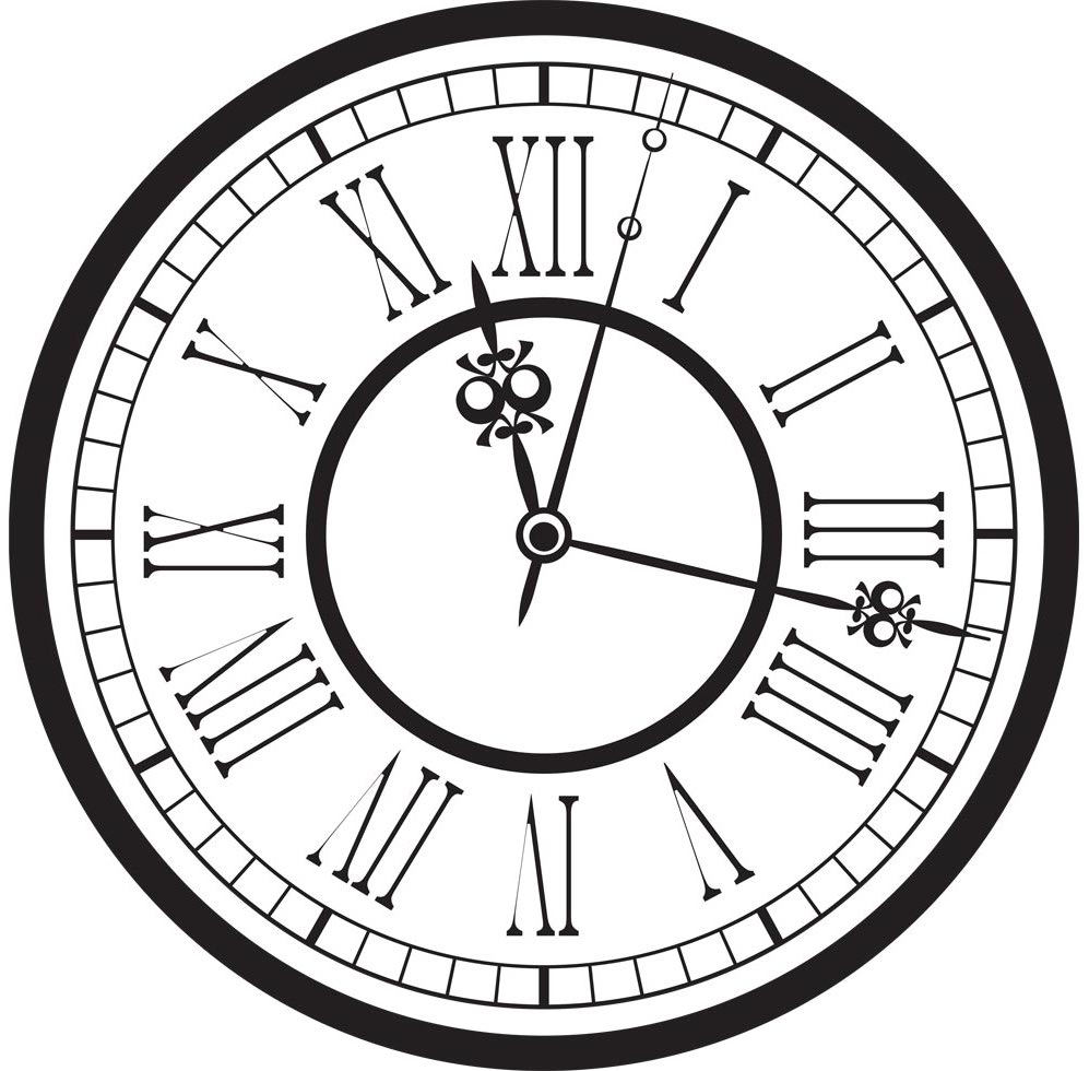 997x980 Vintage Old Clock Vector Degenerate Conic