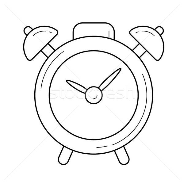 600x600 Alarm Clock Vector Line Icon Vector Illustration Andrei