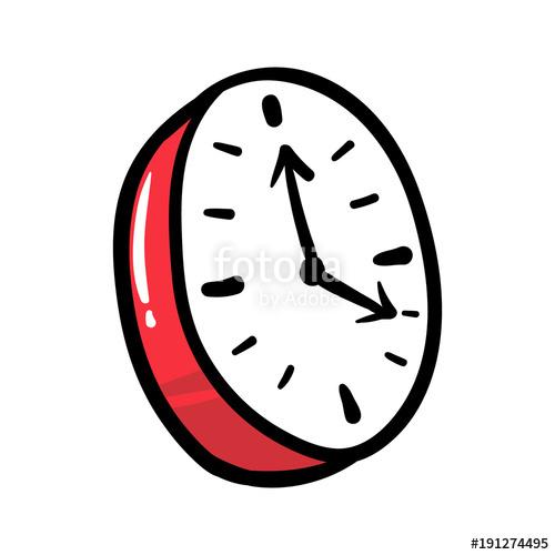 500x500 Cartoon Clock Vector Illustration Stock Image And Royalty Free