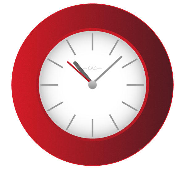 Free Red Wall Clock Vector Image 600x550 Free Red Wall Clock Vector Image