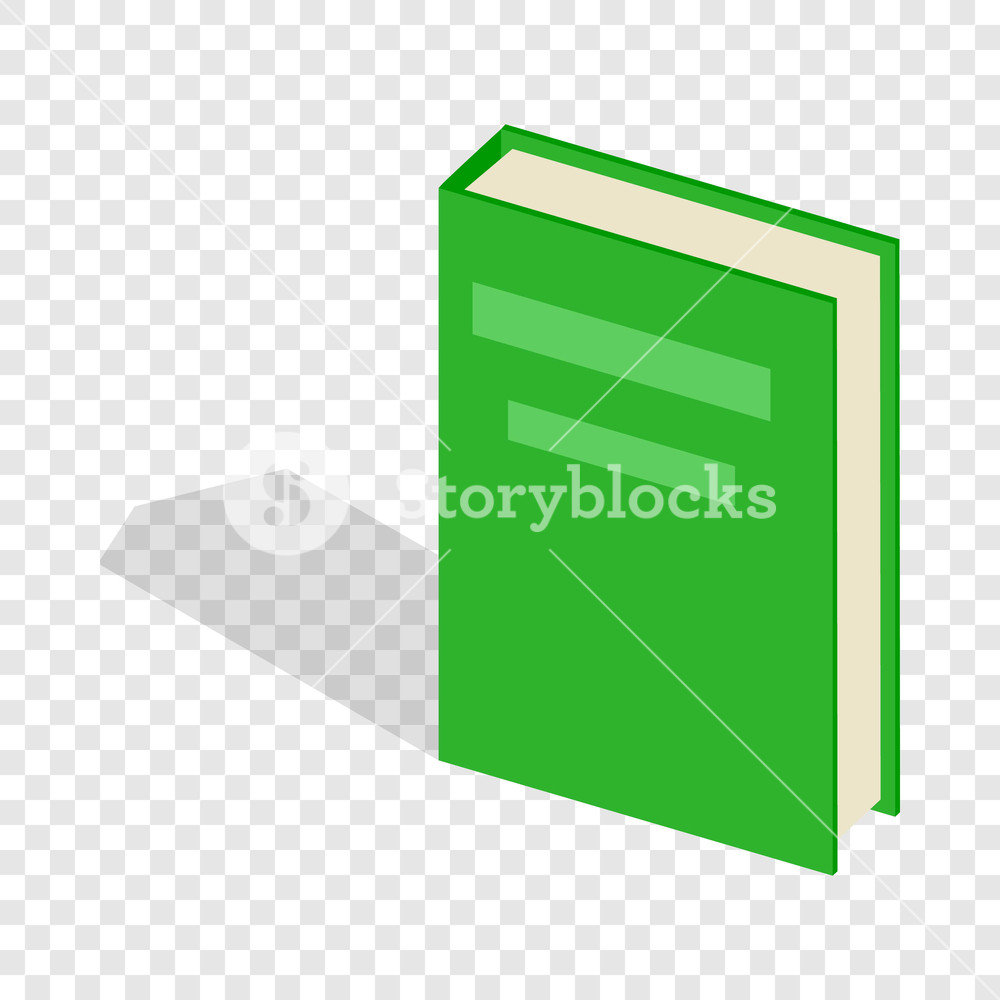 1000x1000 Green Closed Book Isometric Icon On A Transparent Background