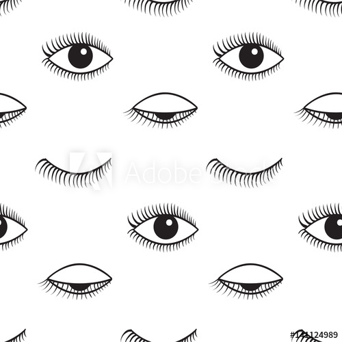 500x500 Open And Closed Eyes Vector Seamless Pattern