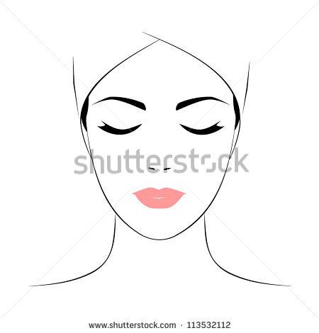 450x470 Vector Eye Beautiful Woman's Face With Closed Eyes Vector Version