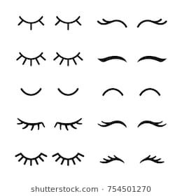 260x280 Vector Eye Vector Unicorn Eyelashes Closed Eyes Icon Set Cute