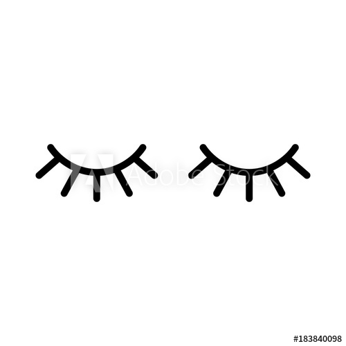 500x500 Vector Eyelashes Closed Eyes Vector Icon