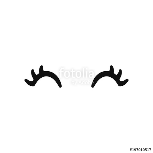 500x500 Vector Unicorn Eyelashes Closed Woman Eyes Vector Icon Stock