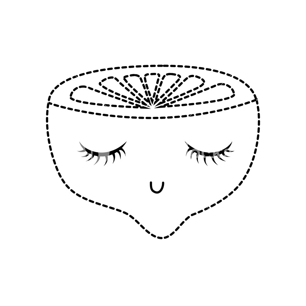 1000x1000 Dotted Shape Lemon Fruit Kawaii With Closed Eyes Vector