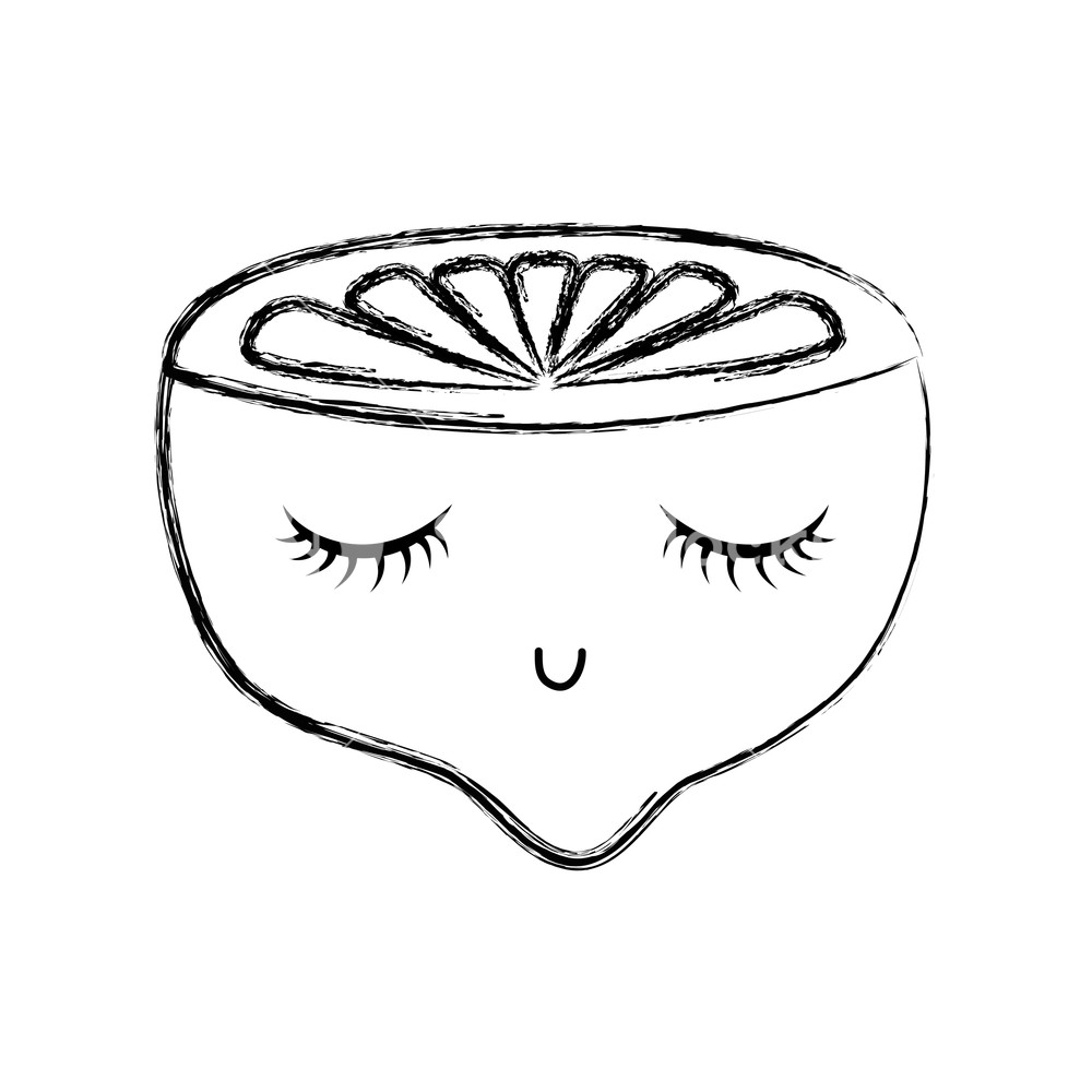 1000x1000 Figure Lemon Fruit Kawaii With Closed Eyes Vector Illustration