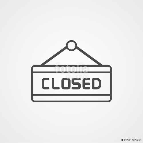 500x500 Closed Sign Vector Icon Sign Symbol Stock Image And Royalty Free