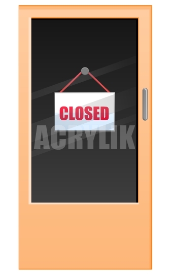 333x540 Glass Door With Closed Sign Vector