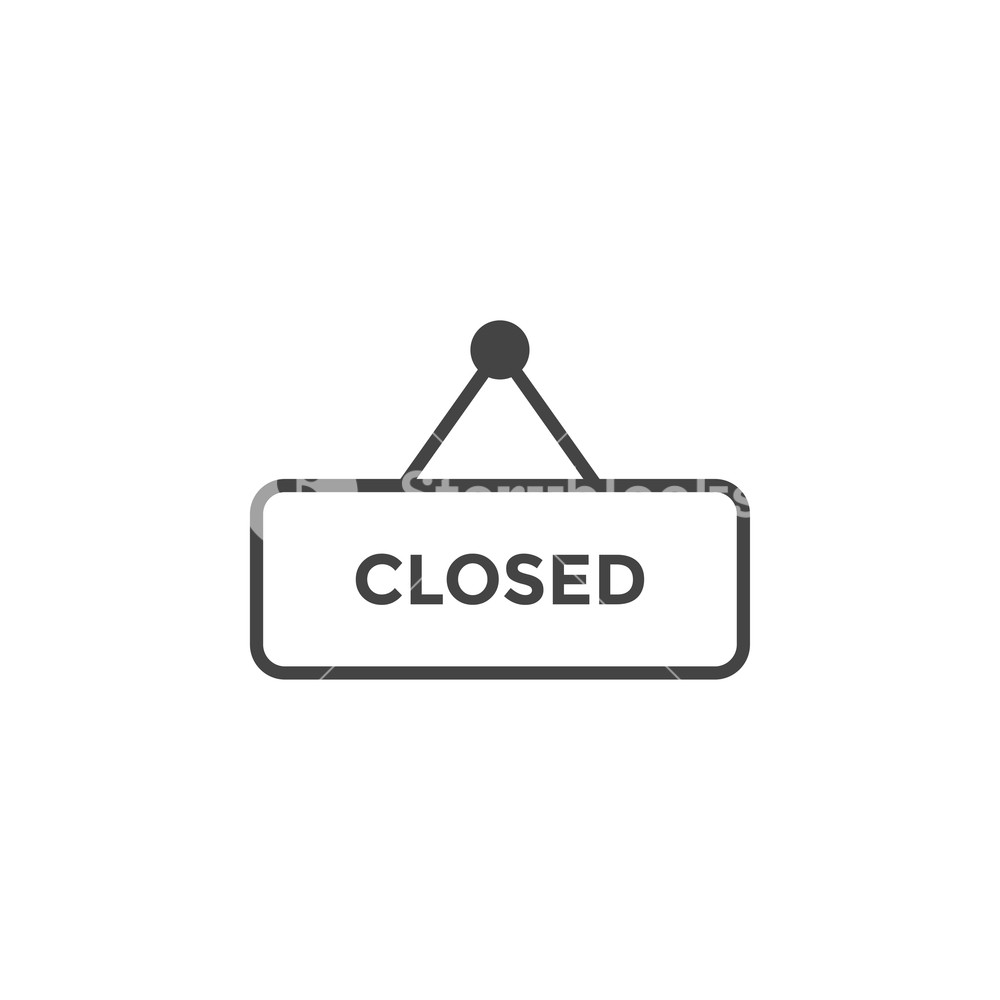1000x1000 Closed Sign Graphic Design Template Vector Illustration Royalty