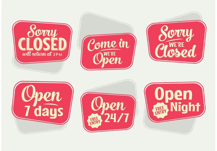 700x490 Retro Open Sign Vectors