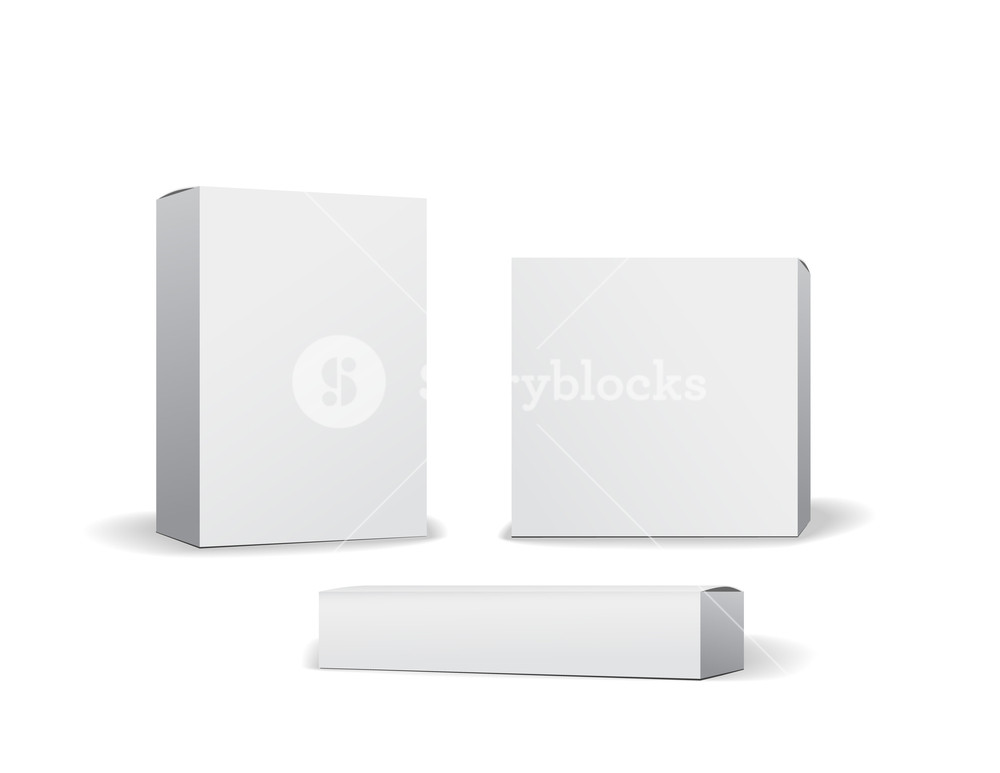 1000x773 Set Of Small White Cardboard Boxes Mockups Template For Product