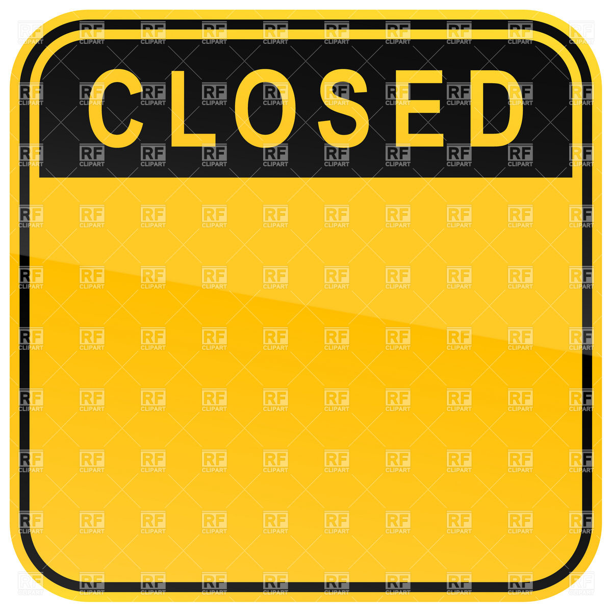 1200x1200 Square Yellow Blank Sign With Closed Vector Image Of Signs