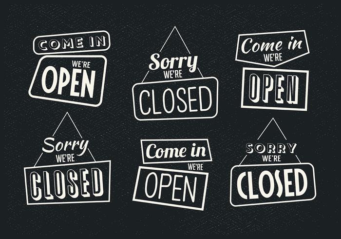700x490 Vintage Sign Open And Closed Vectors