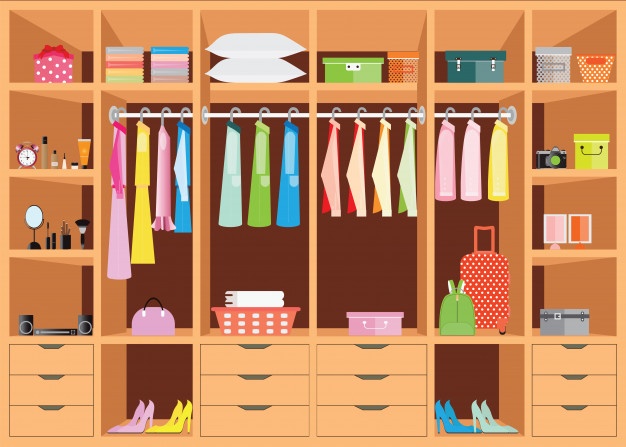 626x447 Flat Design Walk In Closet With Shelves Vector Premium Download