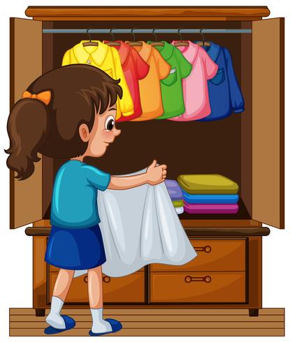 415x490 Girl Putting Away Clothes In Closet