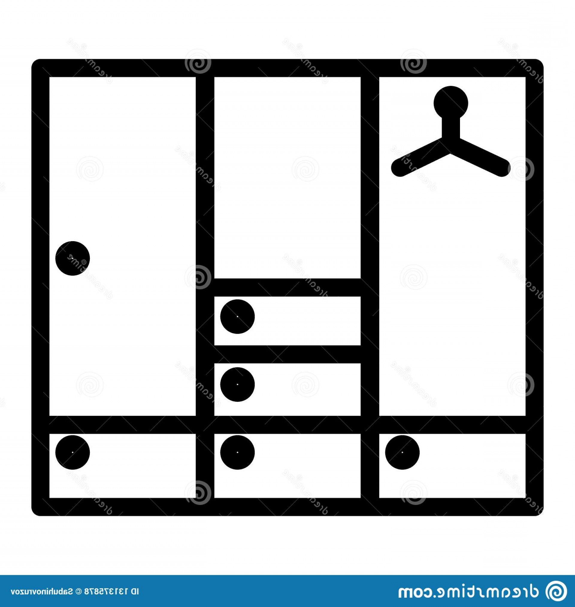 1920x2026 Wardrobe Line Icon Closet Vector Illustration Isolated White