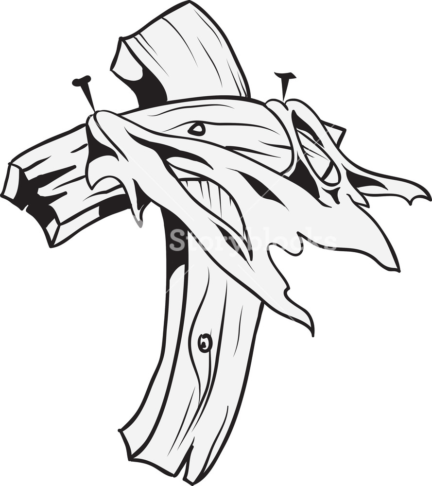 889x1000 Cross Vector Element With Old Cloth Royalty Free Stock Image