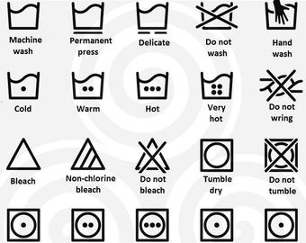 Clothes Care Symbols Vector at Vectorified.com | Collection of Clothes ...
