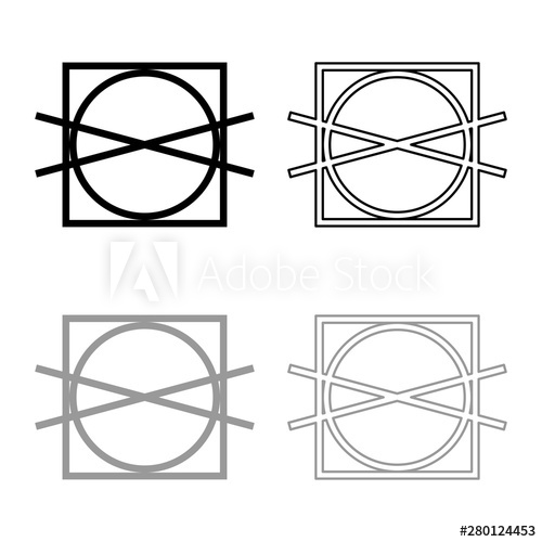 500x500 Prohibited Drying And Spin Clothes Care Symbols Washing Concept