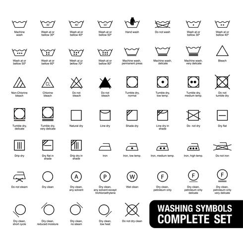 Clothes Care Symbols Vector at Vectorified.com | Collection of Clothes ...