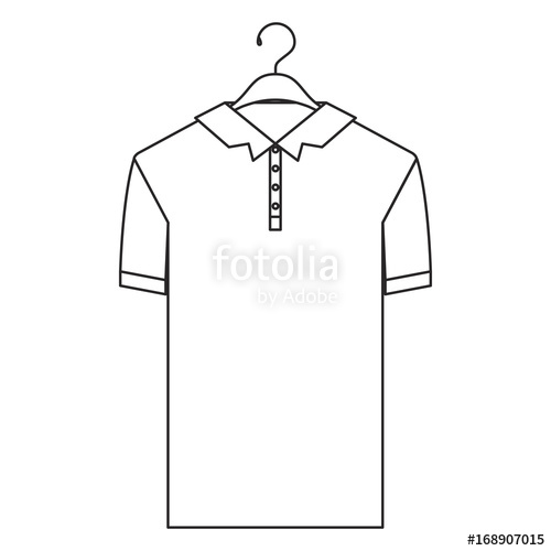 500x500 Monochrome Silhouette Of Polo Shirt Short Sleeve Man In Clothes