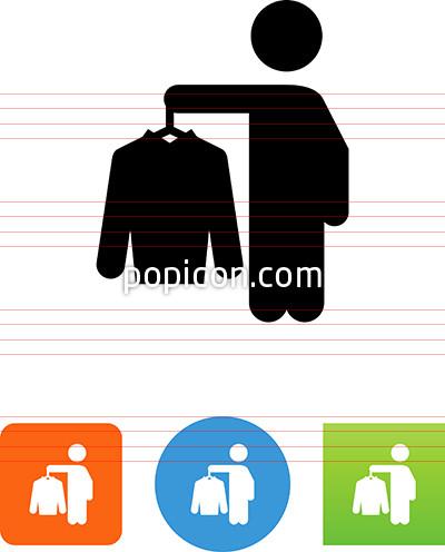 Person Holding Hanger With Clothes Icon 400x496 Person Holding Hanger With Clothes Icon