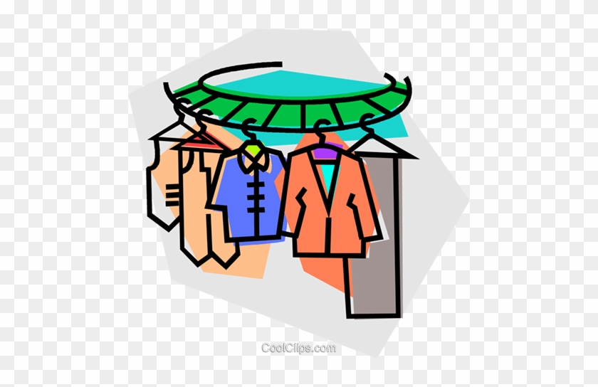 840x544 Clothes On A Clothes Rack Royalty Free Vector Clip