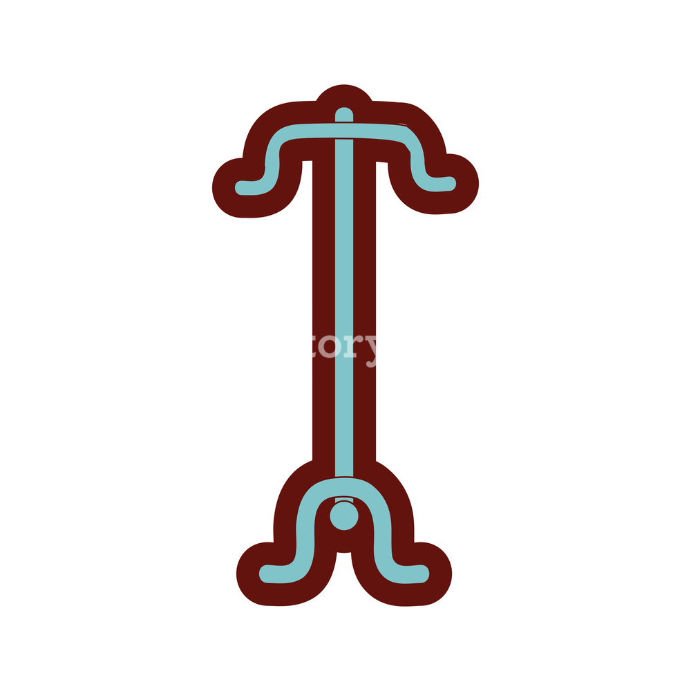 1000x1000 Full Color Coat Rack Object To Clothes Hanger Vector Illustration