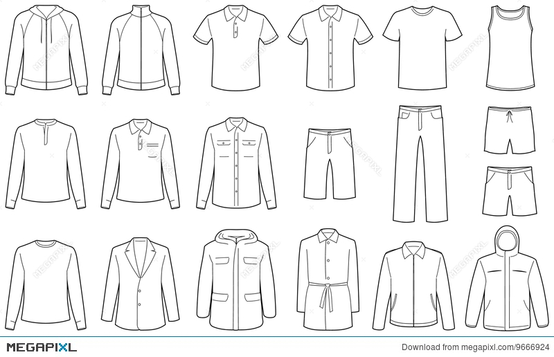800x516 Men's Clothes Vector Illustrations Illustration