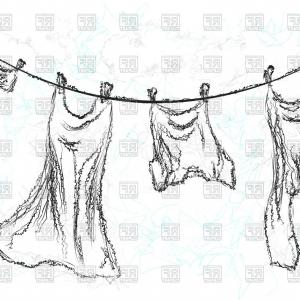 300x300 Washing Line Clothes Hanging On The Clothesline Vector Clipart