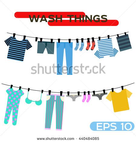 Vector Illustration Wash Things Clothes Hanging On A Rope 450x470 Vector Illustration Wash Things Clothes Hanging On A Rope