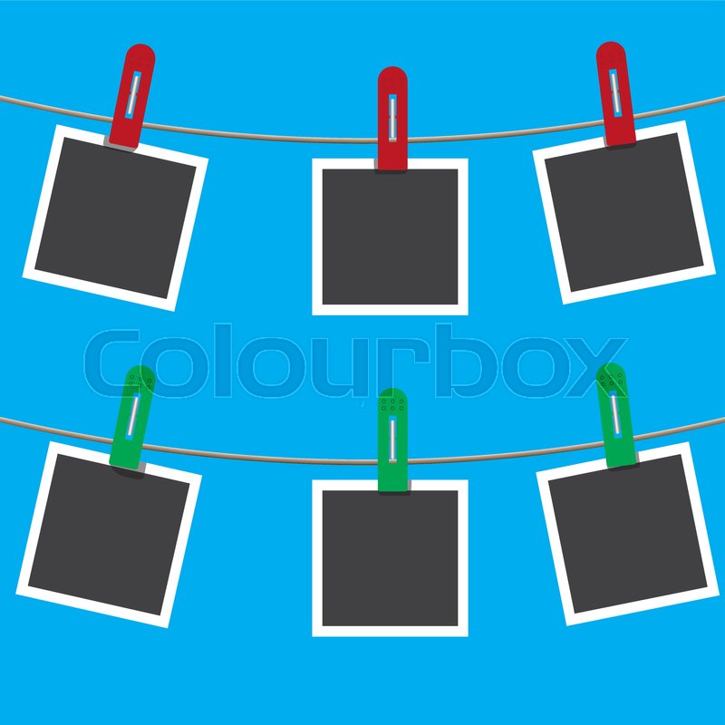 Blank Photo Frames On A Clothesline Stock Vector Colourbox 800x800 Blank Photo Frames On A Clothesline Stock Vector Colourbox