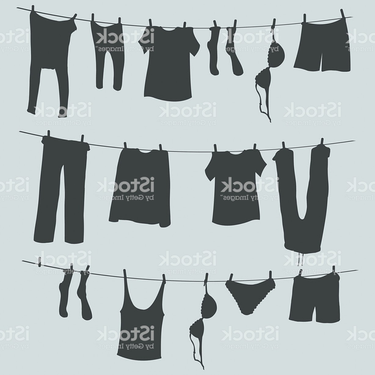 Clothes On Clothesline Vector Silhouette Wallkeeper 1228x1228 Clothes On Clothesline Vector Silhouette Wallkeeper