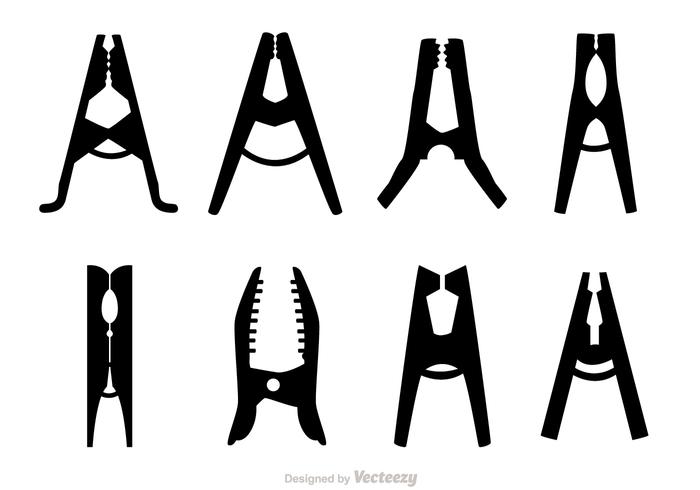 700x490 Clothespins Silhouette Vector