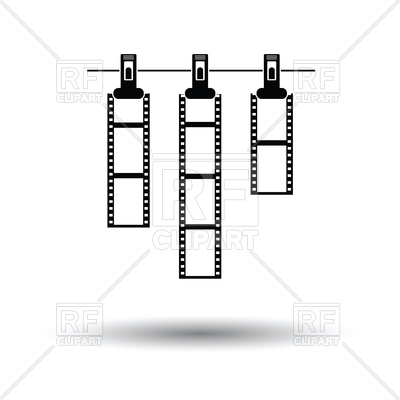 400x400 Icon Of Photo Film Drying On Rope With Clothespin Vector Image