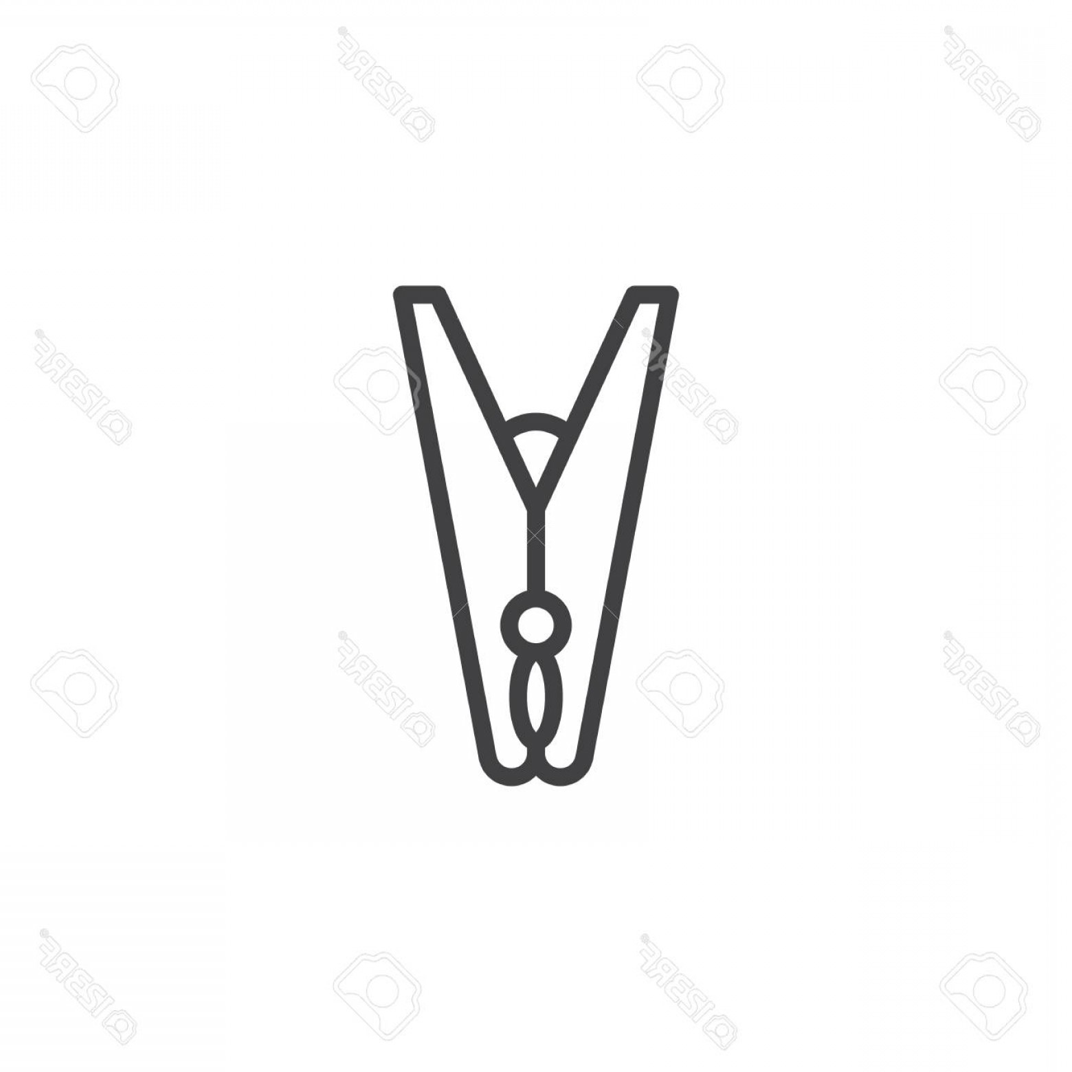 1560x1560 Photostock Vector Clothes Pin Outline Icon Linear Style Sign
