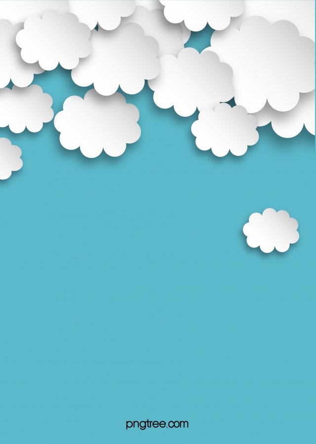 640x897 Cartoon Origami Clouds Blue Background, Vector, Blue, Fresh