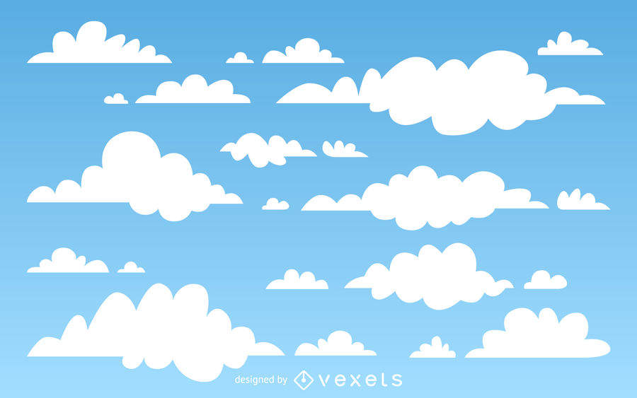 900x563 Illustrated Clouds Background
