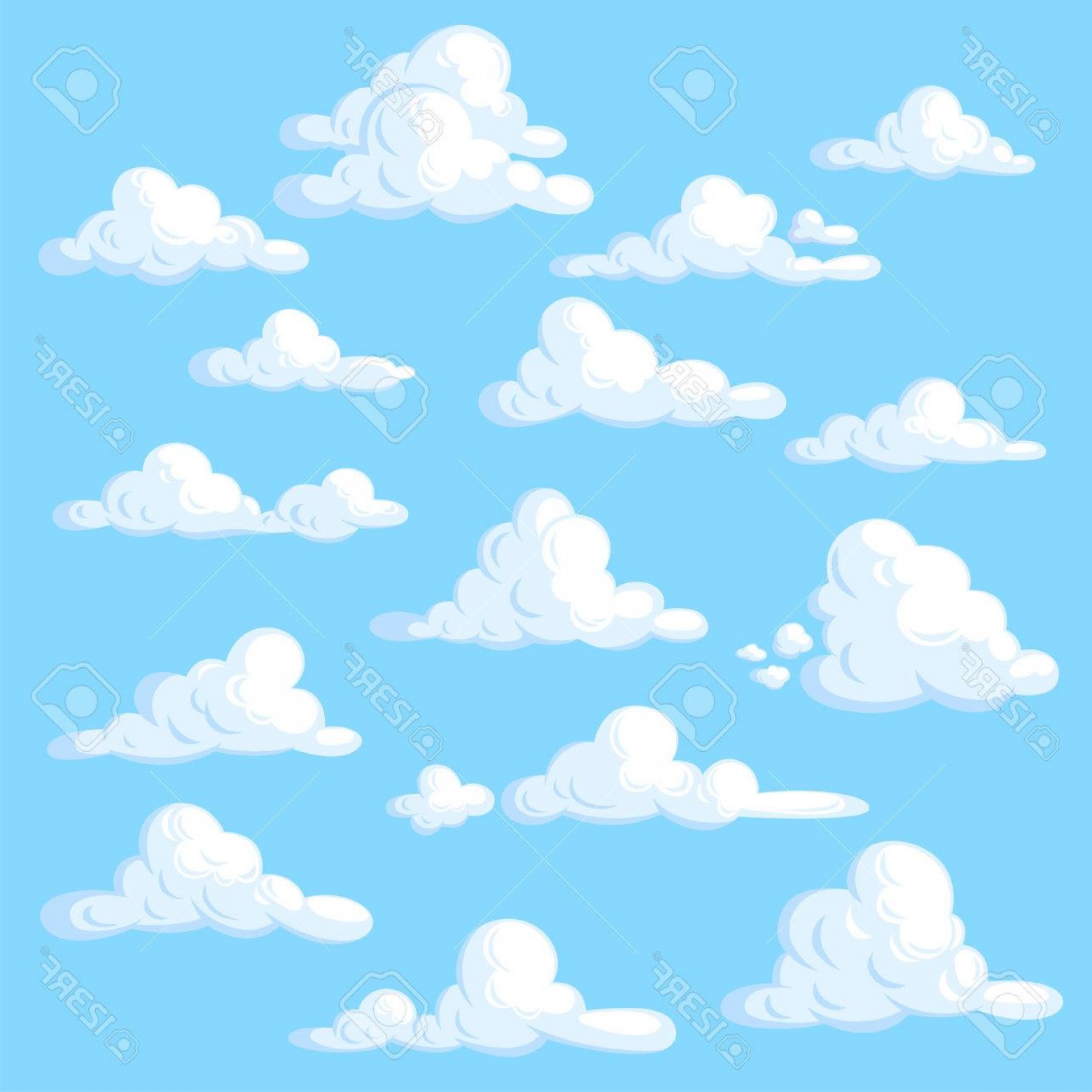 1560x1560 Photostock Vector Cartoon Clouds Set On Blue Background Hoodamathrun