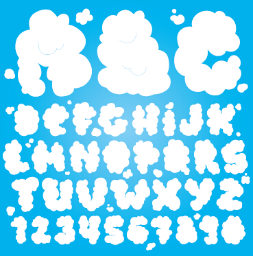 369x373 Cloud Numbers And Alphabet Vector Graphics Free Download